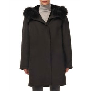Dana Buchman Fox Fur Hood Coat